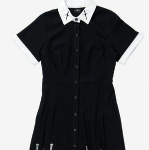 The Craft Dagger Collar Button-Front Dress/ NWNT